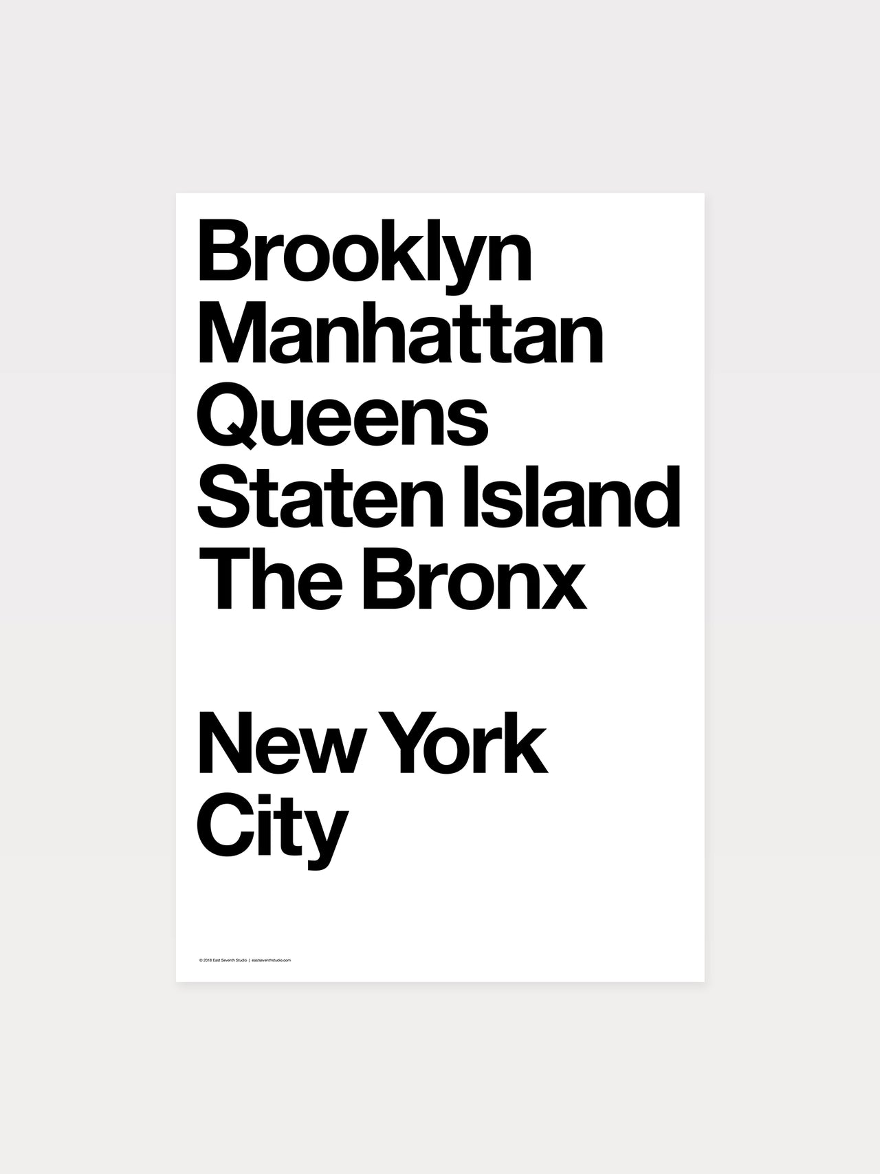 NYC Boroughs (Black on White)