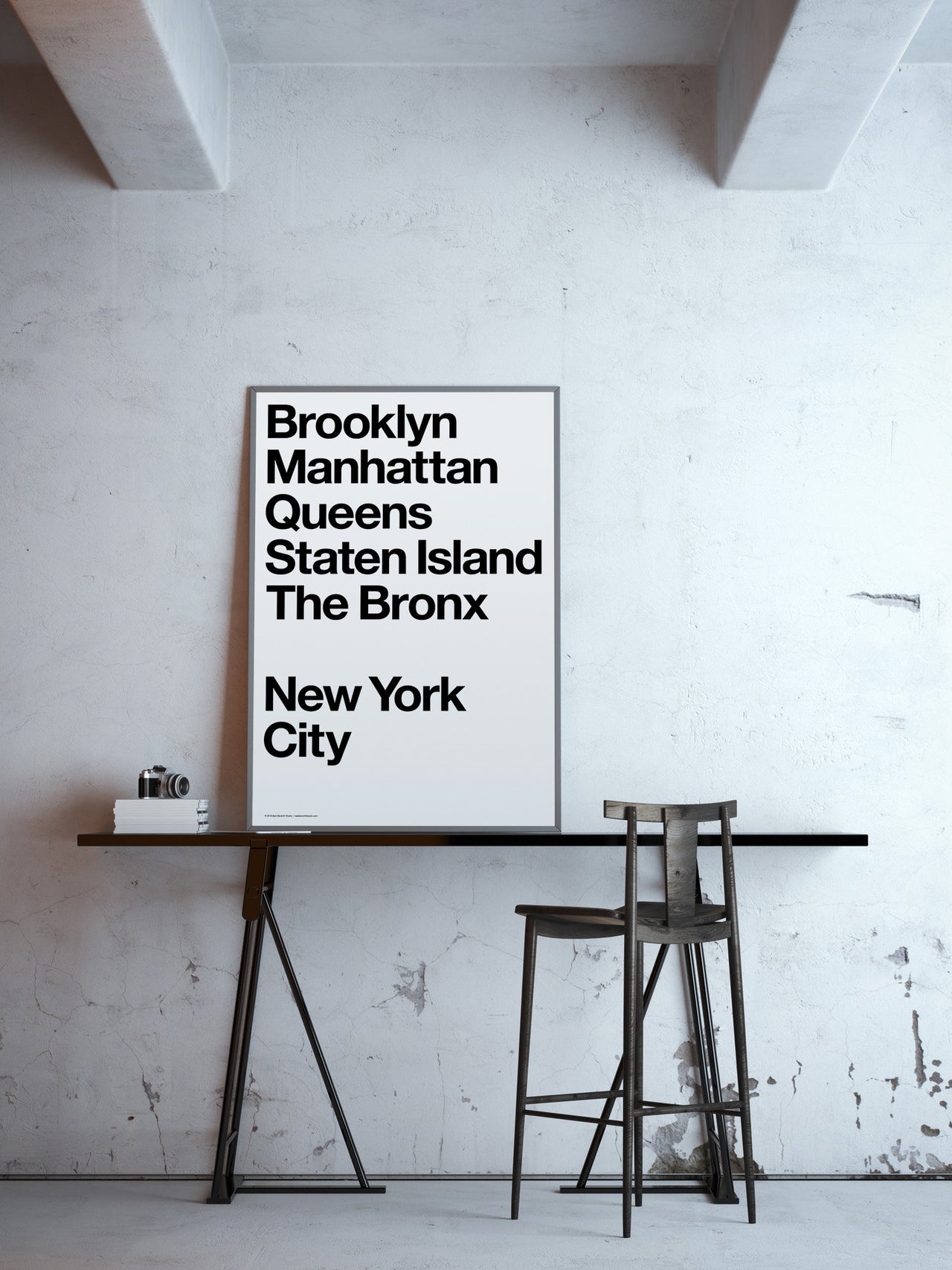 NYC Boroughs (Black on White)