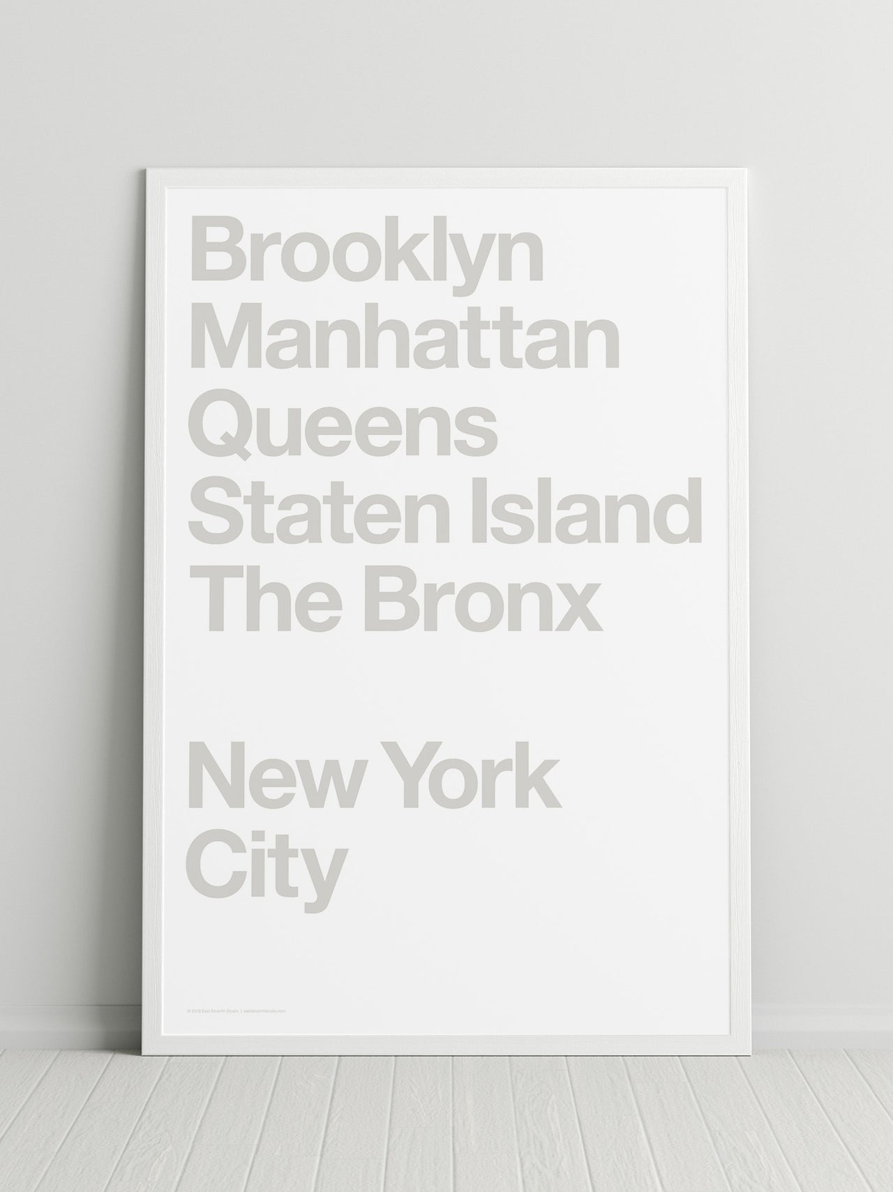 NYC Boroughs (Cool Grey 1 on White)