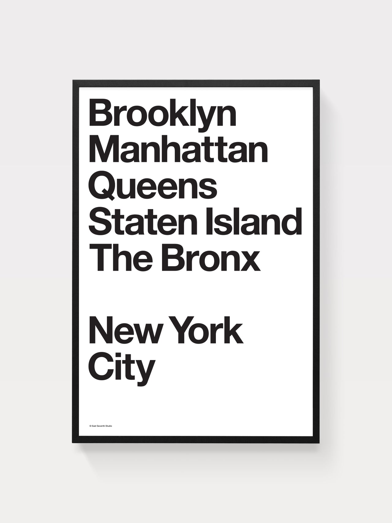 NYC Boroughs (Black on White)