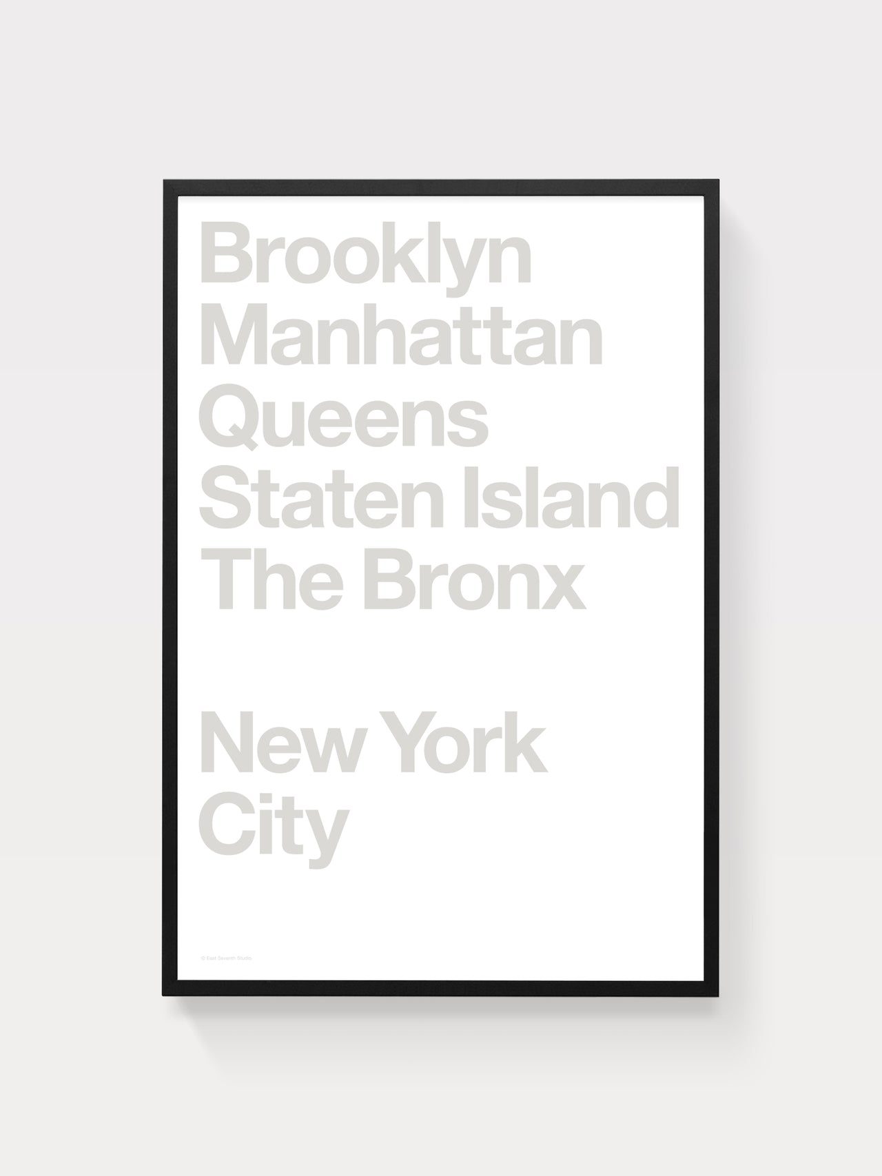 NYC Boroughs (Grey on White)