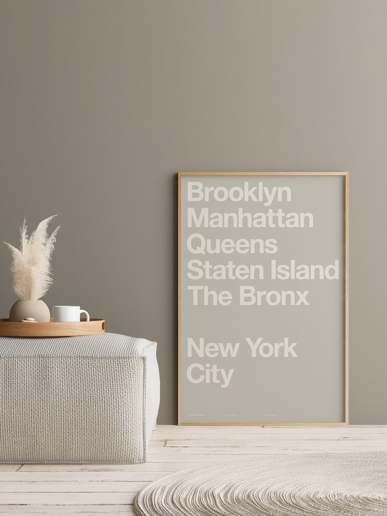 NYC Boroughs (White on Cool Grey 1)